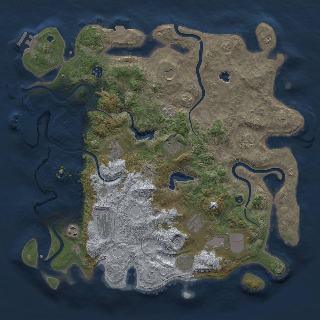 Rust Map: Procedural Map, Size: 4200, Seed: 1234577, 17 Monuments