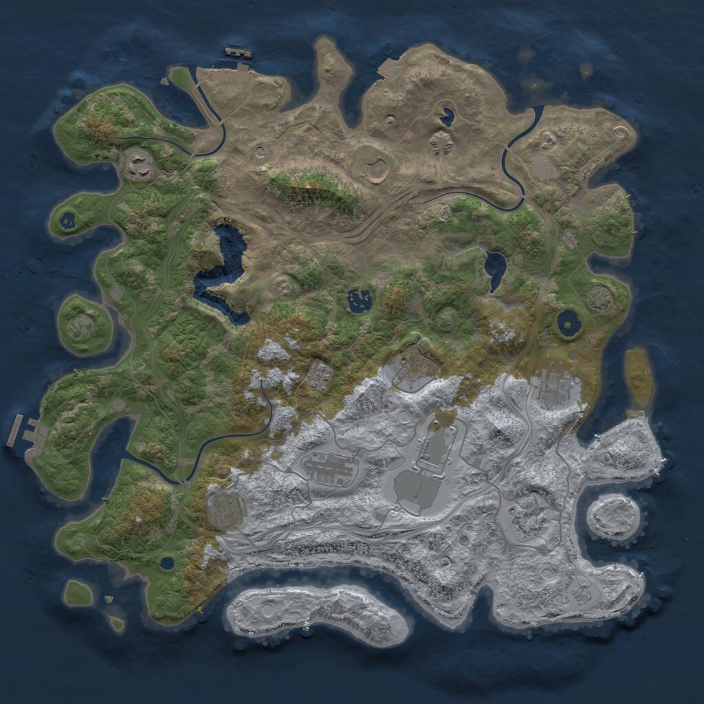 Rust Map: Procedural Map, Size: 4250, Seed: 123823, 16 Monuments
