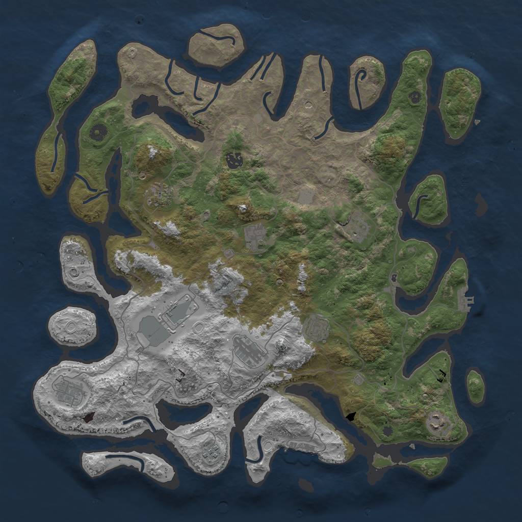 Rust Map: Procedural Map, Size: 4500, Seed: 6464552, 18 Monuments