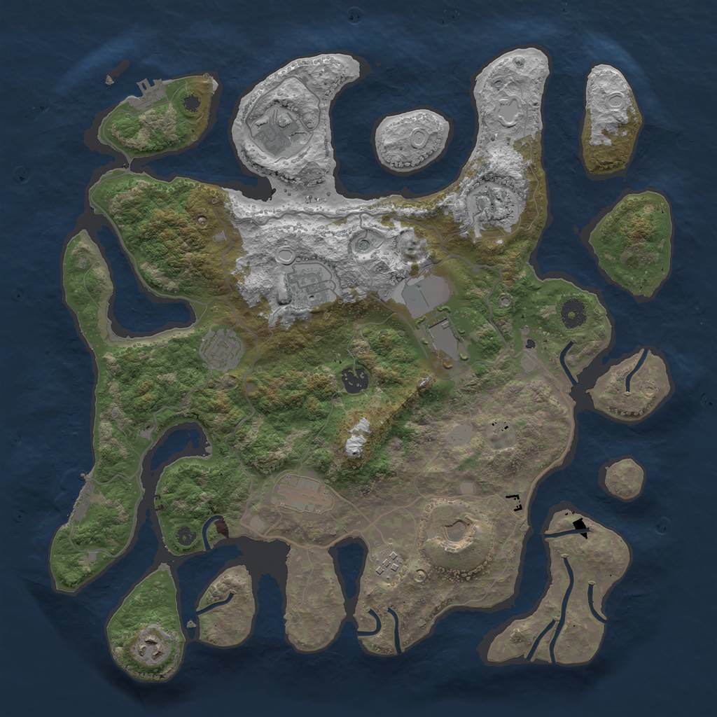 Rust Map: Procedural Map, Size: 4000, Seed: 693575993, 18 Monuments
