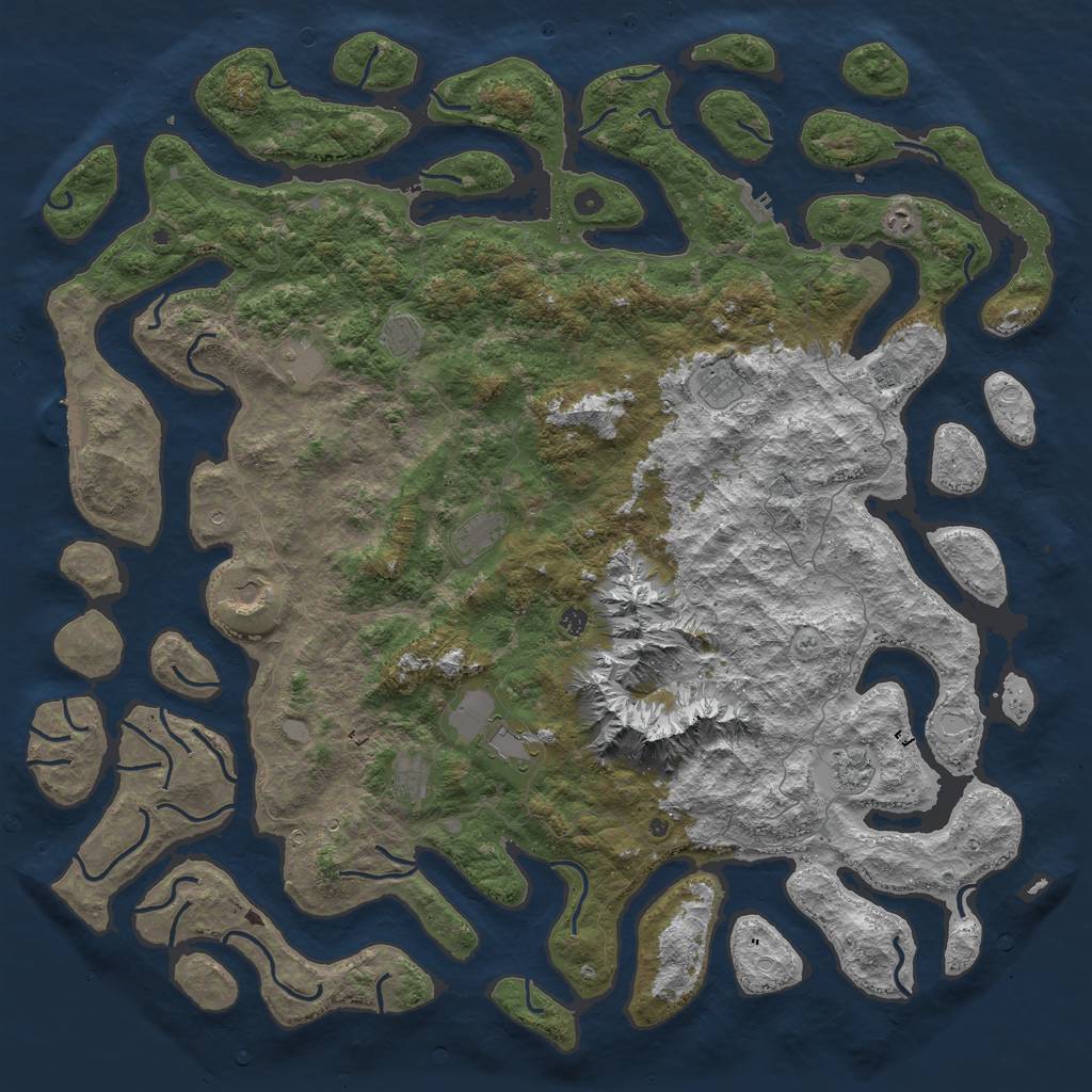 Rust Map: Procedural Map, Size: 6000, Seed: 2540, 19 Monuments