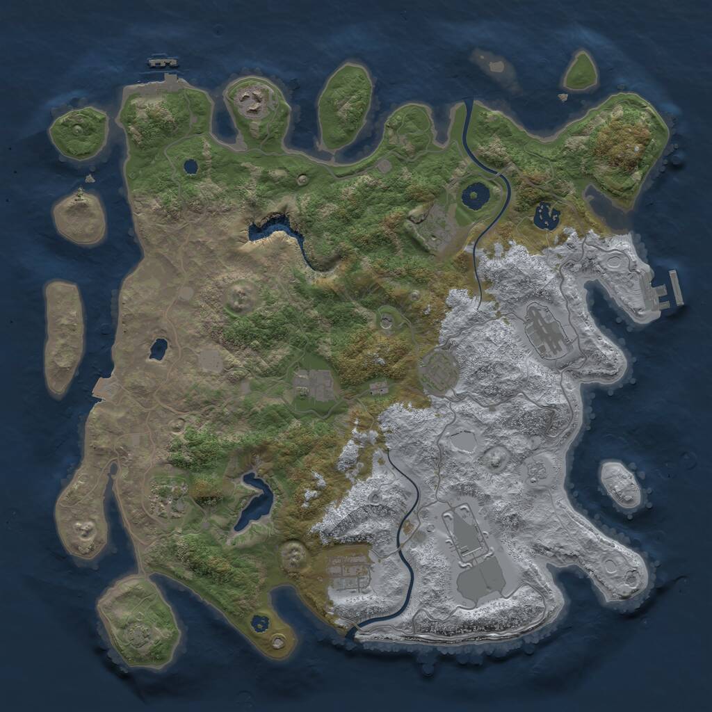 Rust Map: Procedural Map, Size: 4000, Seed: 91854, 15 Monuments