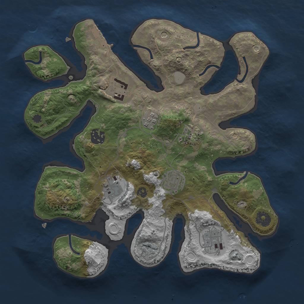 Rust Map: Procedural Map, Size: 3000, Seed: 1089453373, 14 Monuments