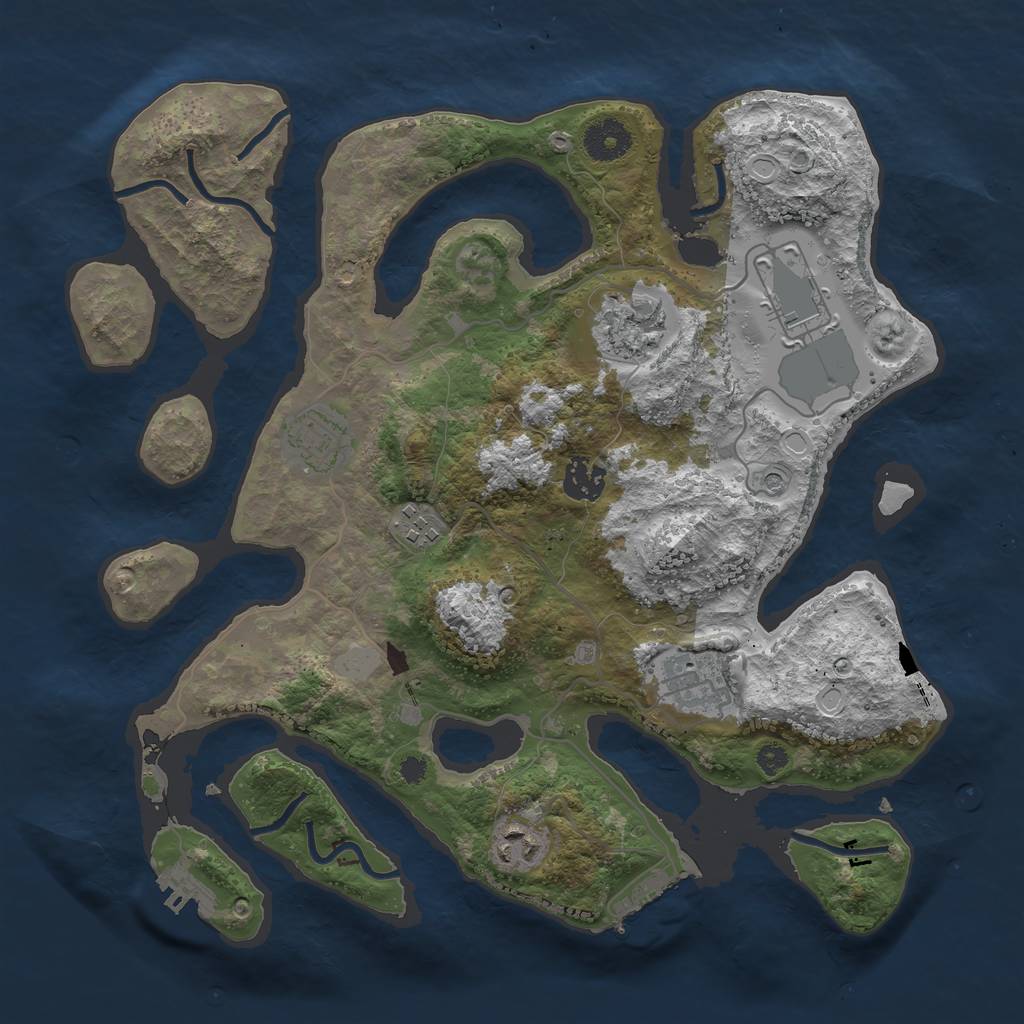 Rust Map: Procedural Map, Size: 3500, Seed: 259786186, 15 Monuments