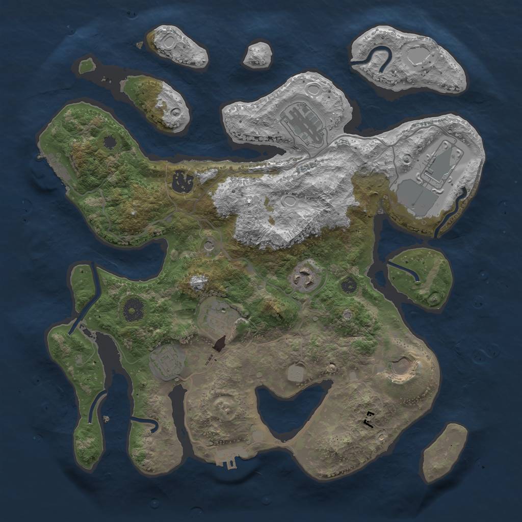 Rust Map: Procedural Map, Size: 3500, Seed: 918148048, 15 Monuments