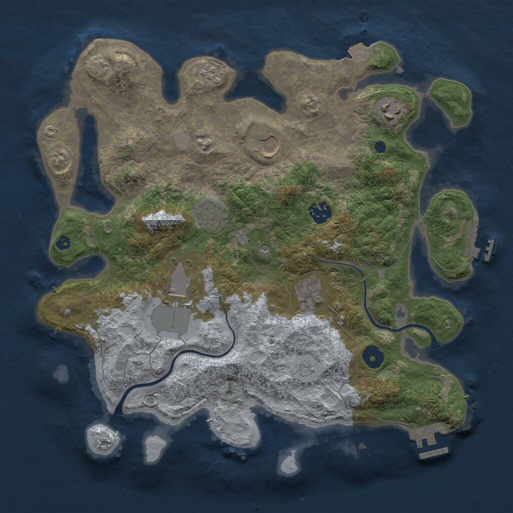 Rust Map: Procedural Map, Size: 3550, Seed: 472942, 13 Monuments