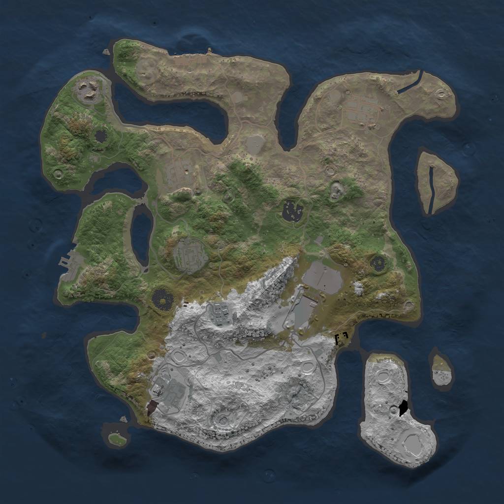 Rust Map: Procedural Map, Size: 3500, Seed: 197294, 16 Monuments