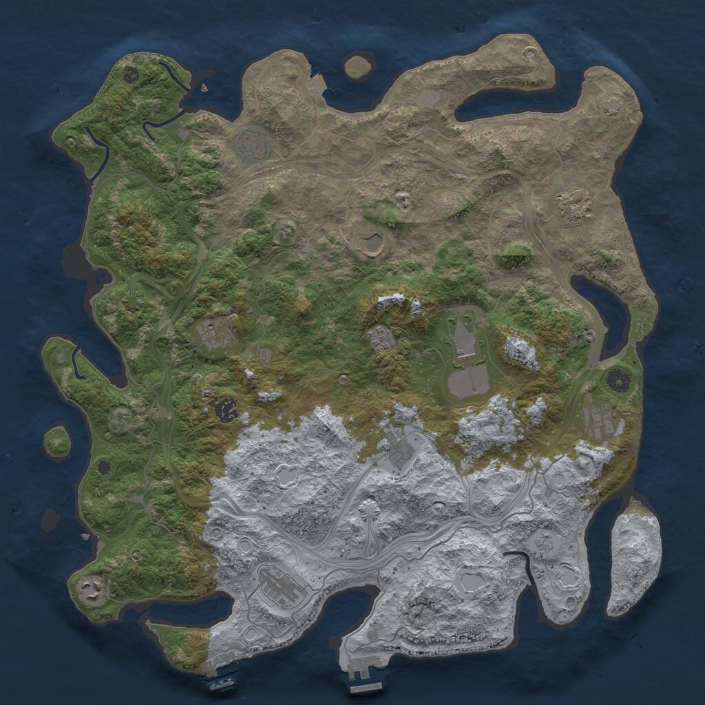Rust Map: Procedural Map, Size: 4500, Seed: 20112021, 17 Monuments