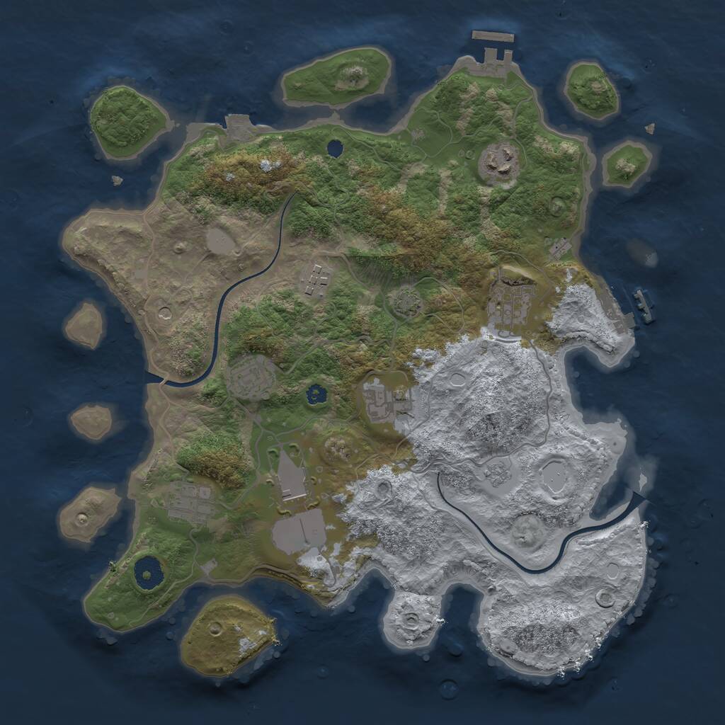 Rust Map: Procedural Map, Size: 3500, Seed: 65535678, 13 Monuments