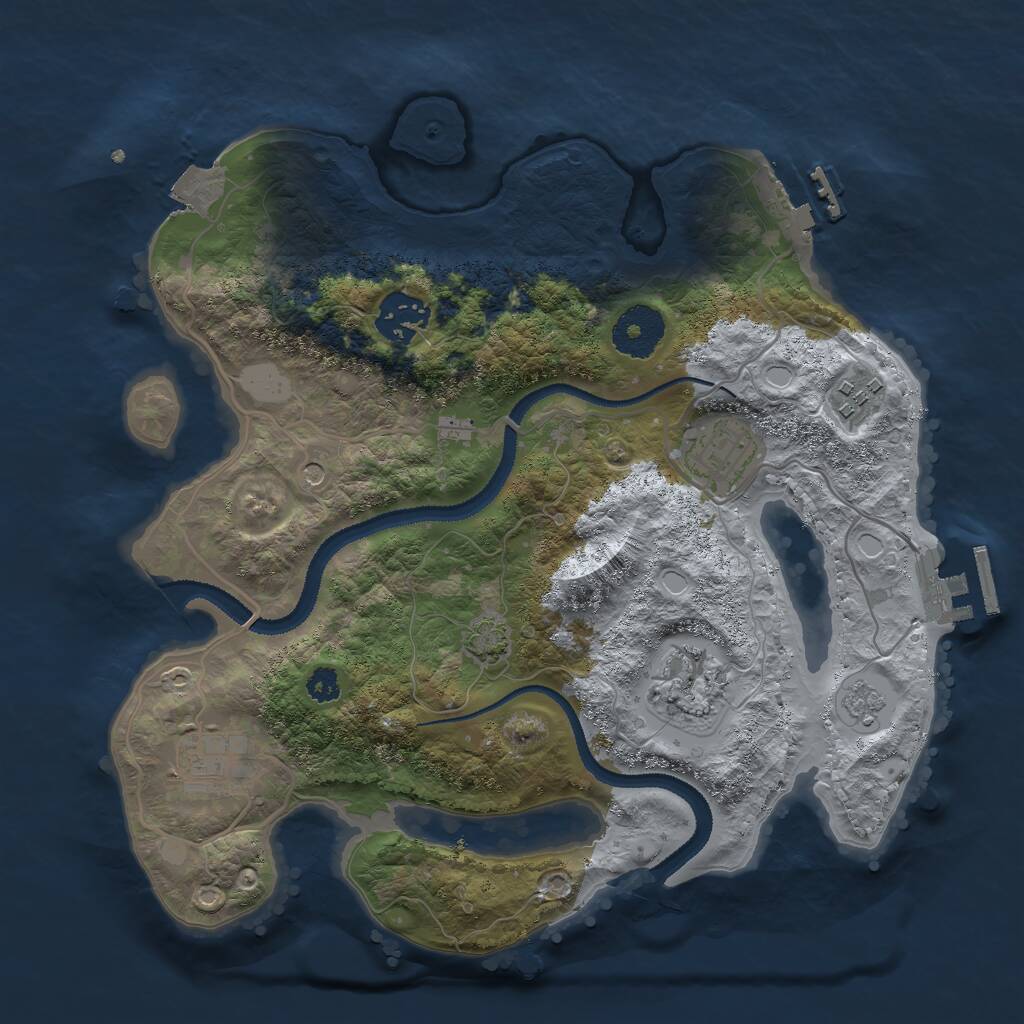 Rust Map: Procedural Map, Size: 3000, Seed: 9738, 11 Monuments