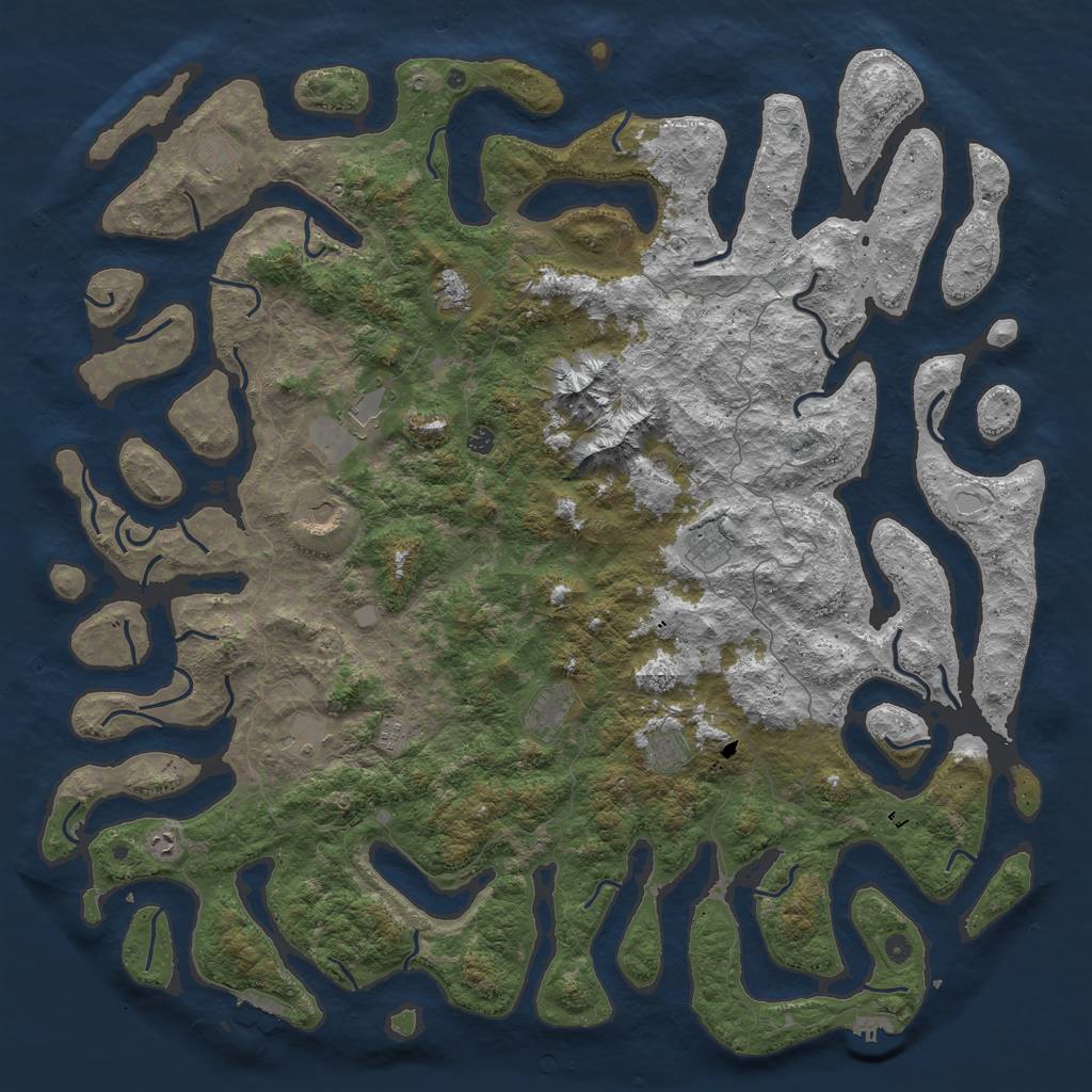 Rust Map: Procedural Map, Size: 6000, Seed: 255, 19 Monuments