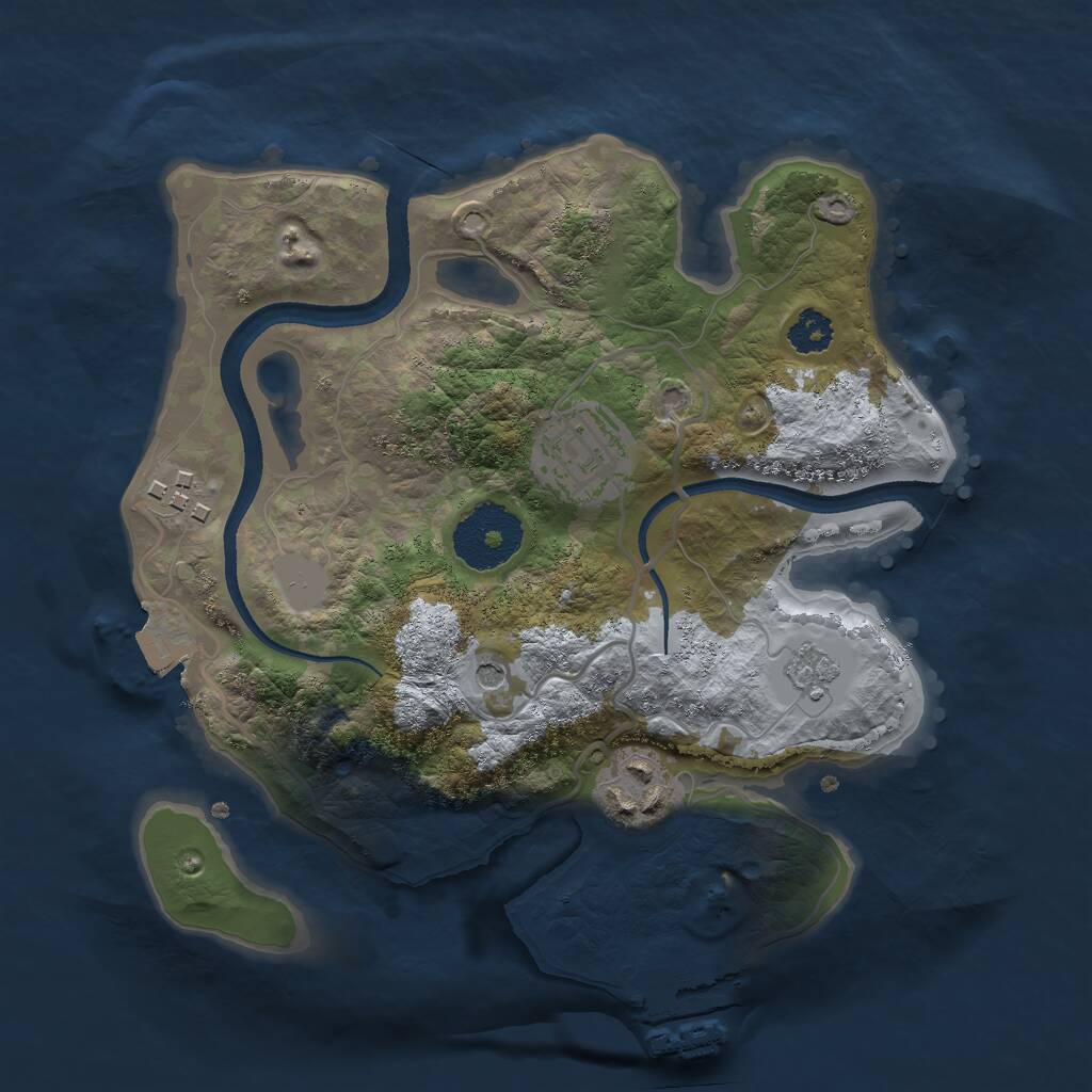 Rust Map: Procedural Map, Size: 2500, Seed: 21112001, 7 Monuments