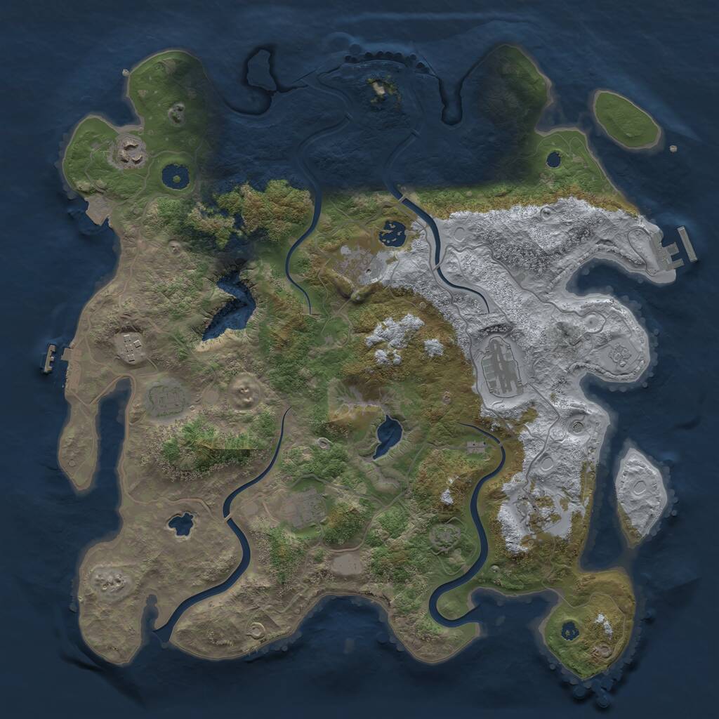 Rust Map: Procedural Map, Size: 4000, Seed: 4891, 14 Monuments