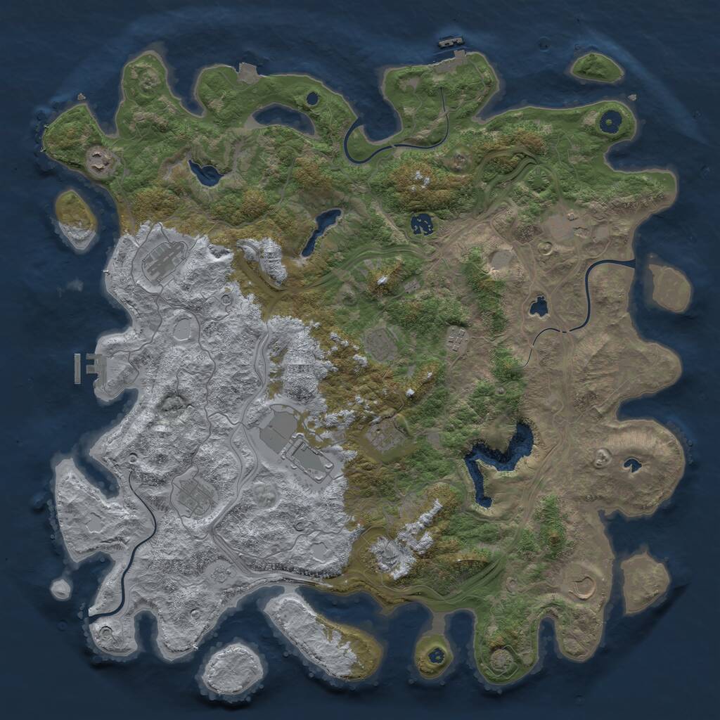 Rust Map: Procedural Map, Size: 4800, Seed: 37604309, 17 Monuments