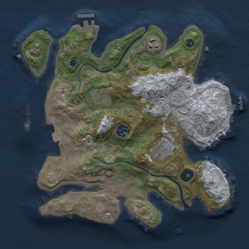 Rust Map: Procedural Map, Size: 3000, Seed: 265789709, 10 Monuments