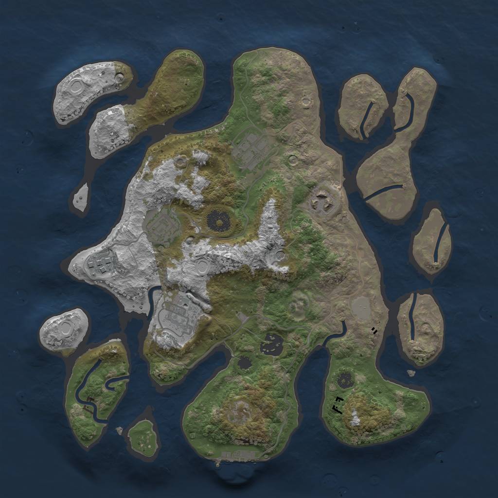 Rust Map: Procedural Map, Size: 3200, Seed: 200, 13 Monuments