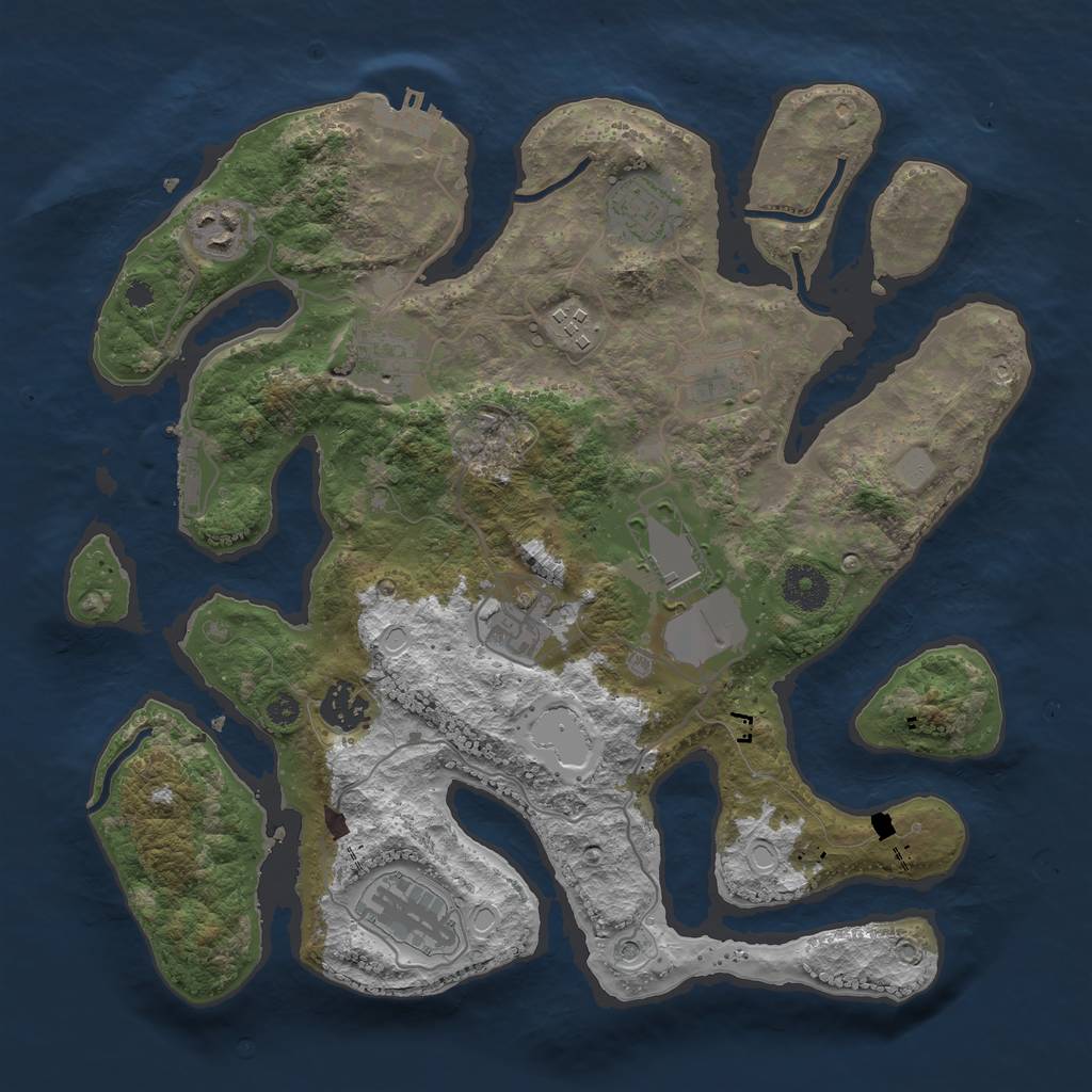 Rust Map: Procedural Map, Size: 3500, Seed: 20211120, 17 Monuments