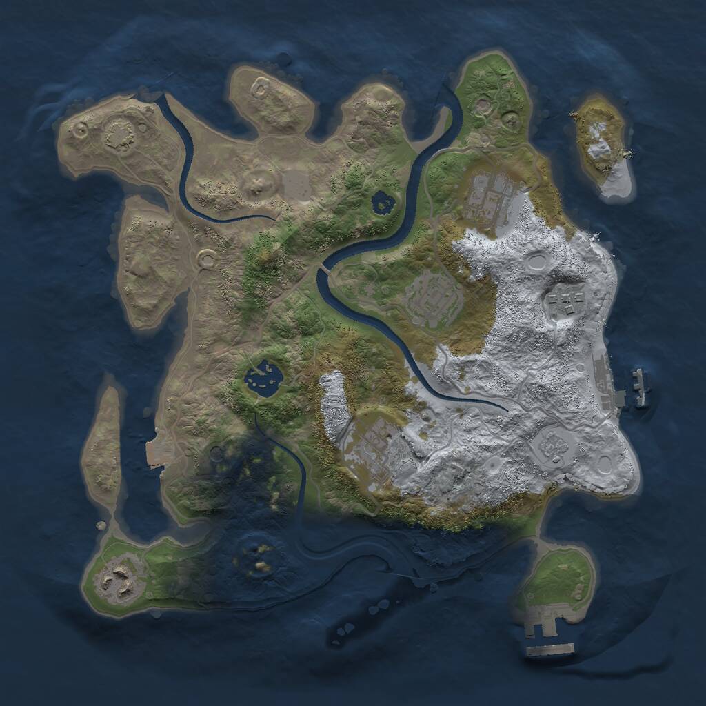 Rust Map: Procedural Map, Size: 3000, Seed: 361171000, 12 Monuments