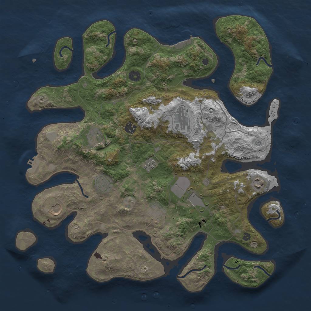 Rust Map: Procedural Map, Size: 4000, Seed: 947133952, 17 Monuments