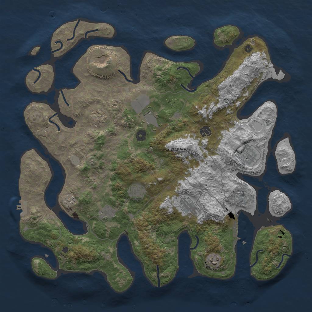 Rust Map: Procedural Map, Size: 4250, Seed: 1117, 18 Monuments
