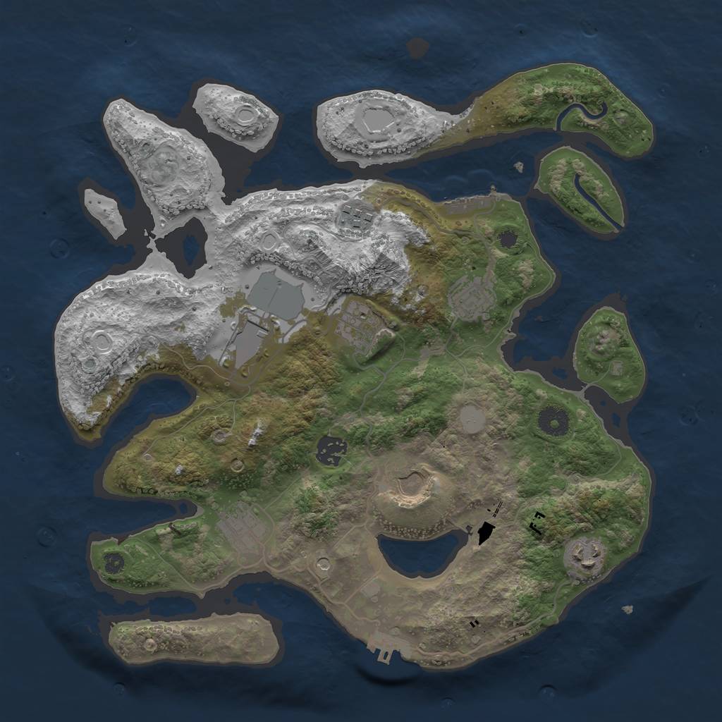 Rust Map: Procedural Map, Size: 3550, Seed: 403490, 16 Monuments