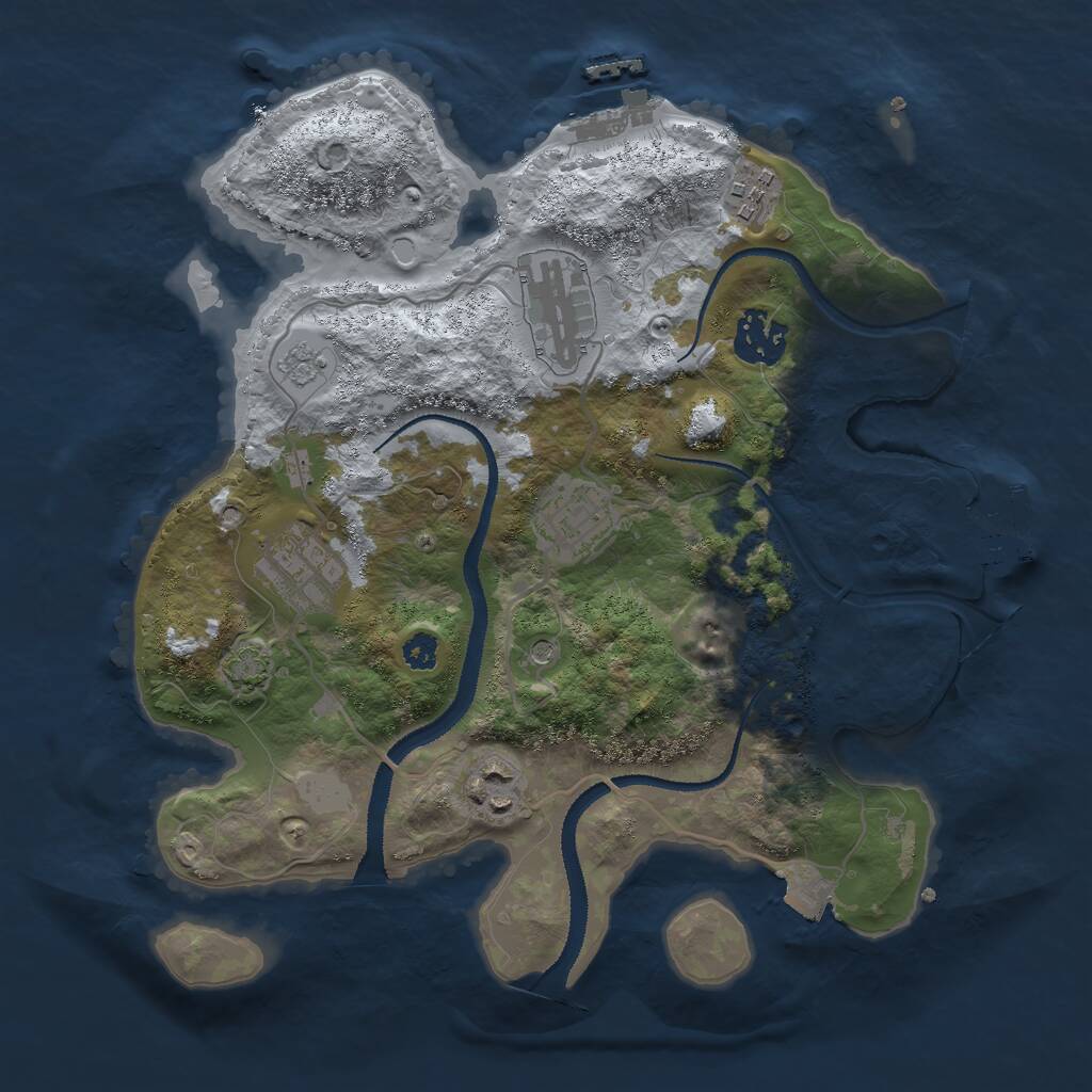 Rust Map: Procedural Map, Size: 3000, Seed: 1989862854, 12 Monuments