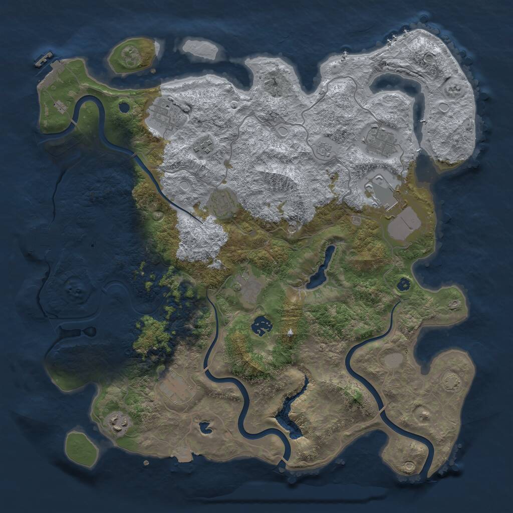 Rust Map: Procedural Map, Size: 4000, Seed: 74823830, 15 Monuments