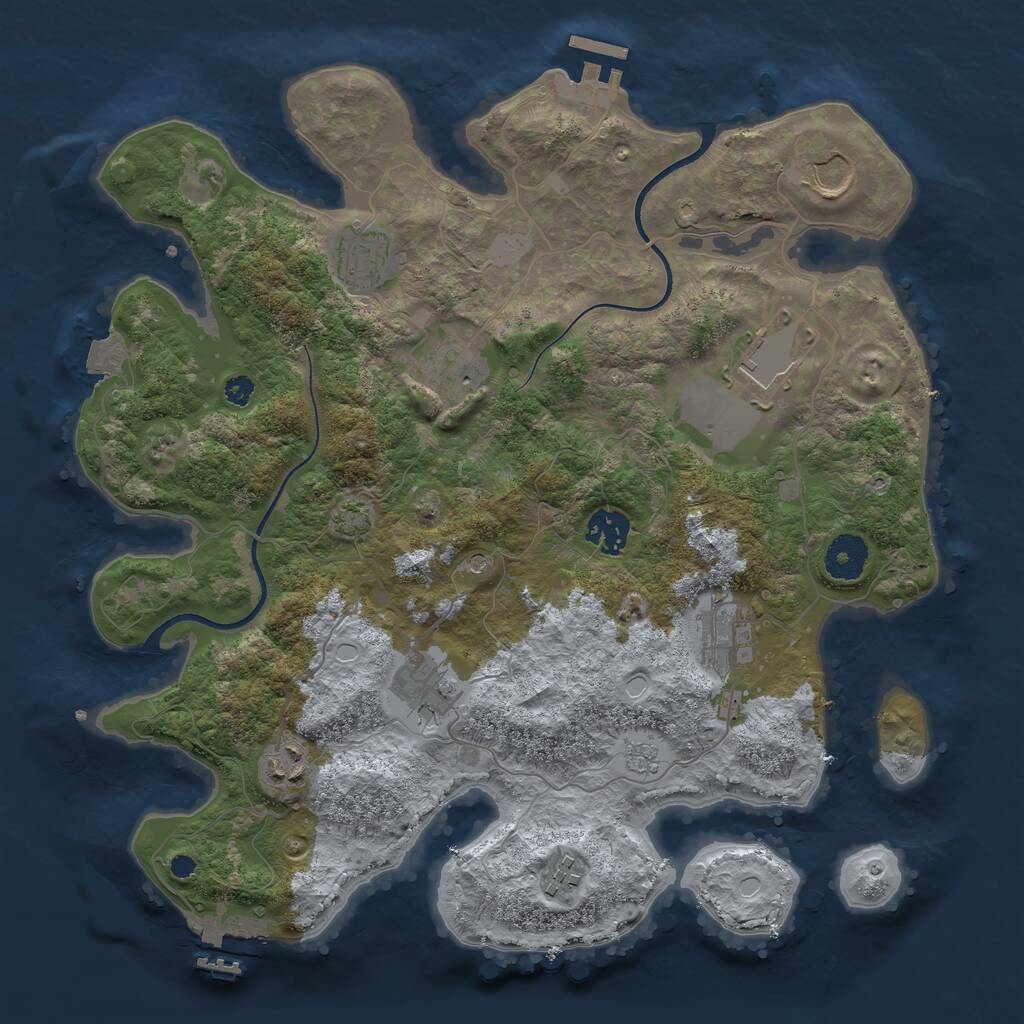 Rust Map: Procedural Map, Size: 3500, Seed: 13513, 15 Monuments
