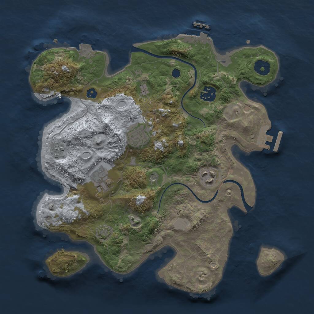Rust Map: Procedural Map, Size: 3000, Seed: 818500, 10 Monuments