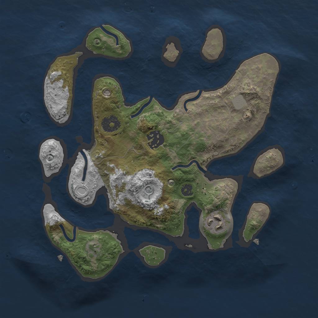 Rust Map: Procedural Map, Size: 2700, Seed: 1236459, 8 Monuments