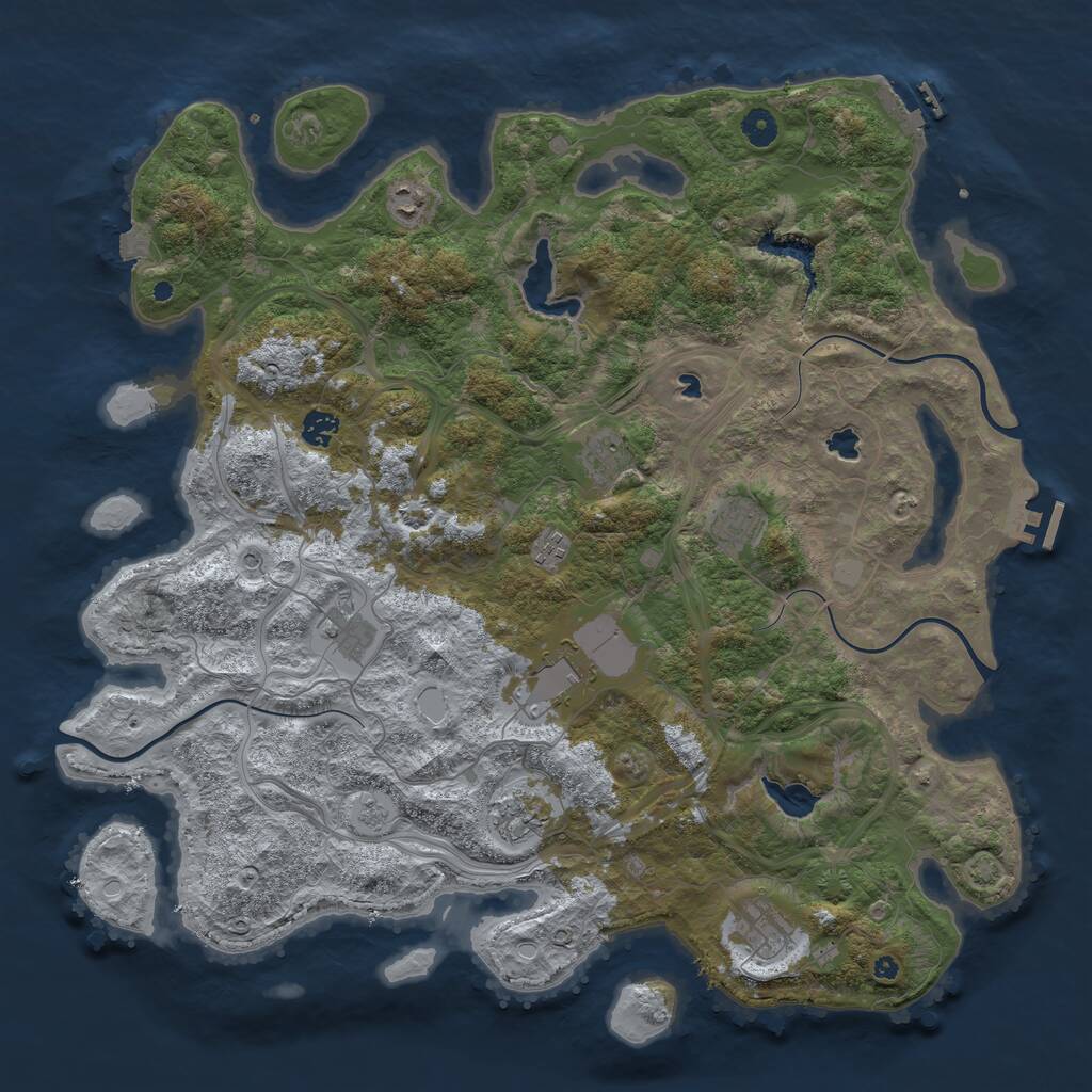 Rust Map: Procedural Map, Size: 4500, Seed: 1479368354, 15 Monuments