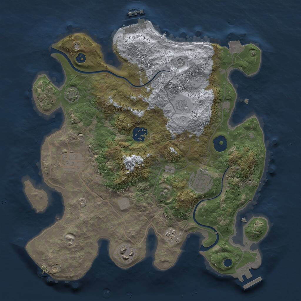 Rust Map: Procedural Map, Size: 3000, Seed: 479742200, 11 Monuments