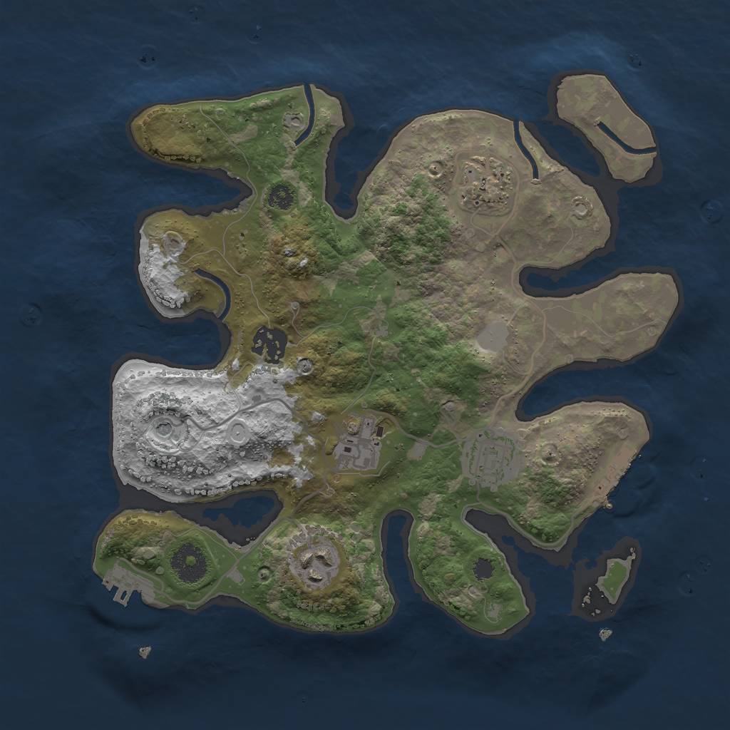 Rust Map: Procedural Map, Size: 3000, Seed: 1875441207, 13 Monuments