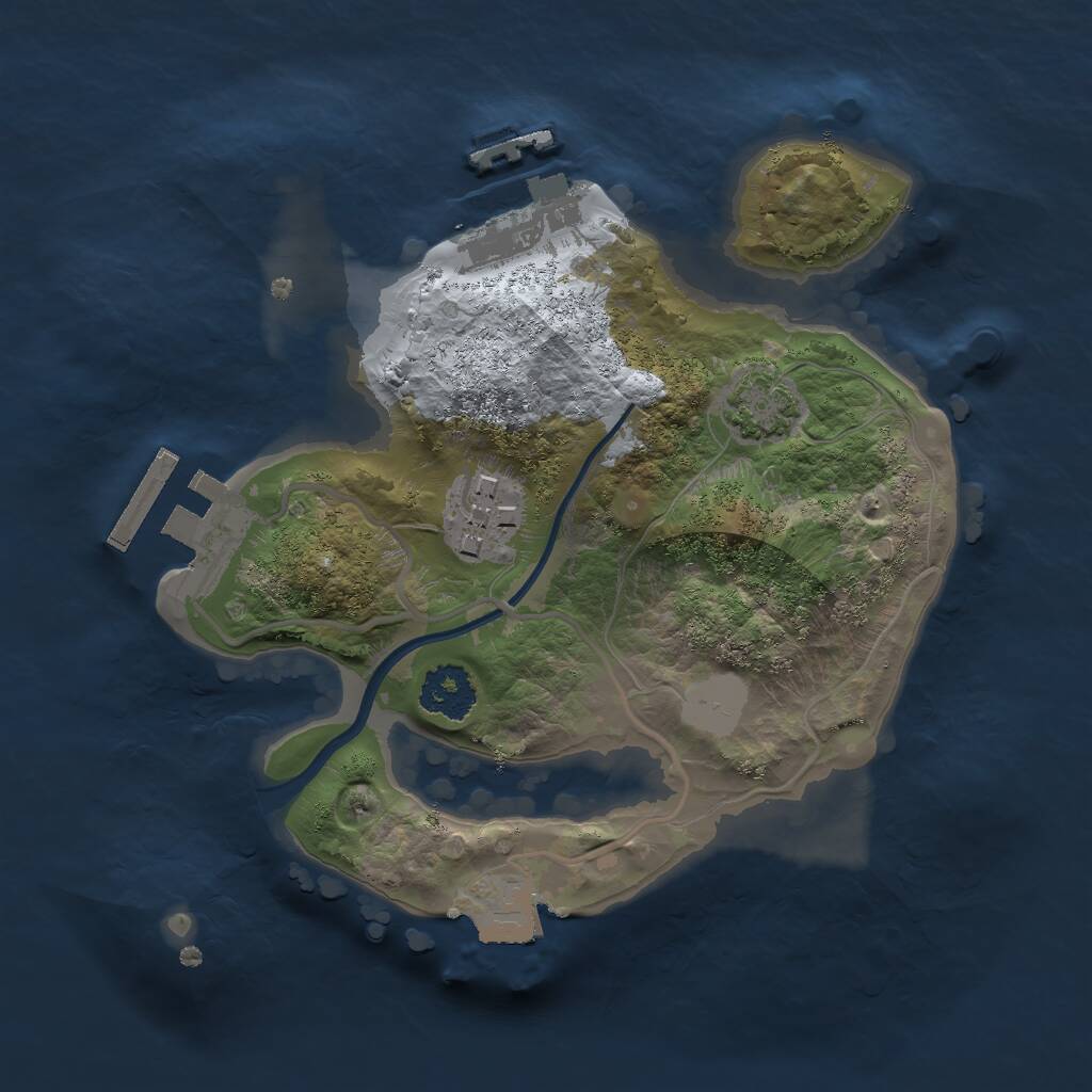 Rust Map: Procedural Map, Size: 2000, Seed: 31915, 5 Monuments