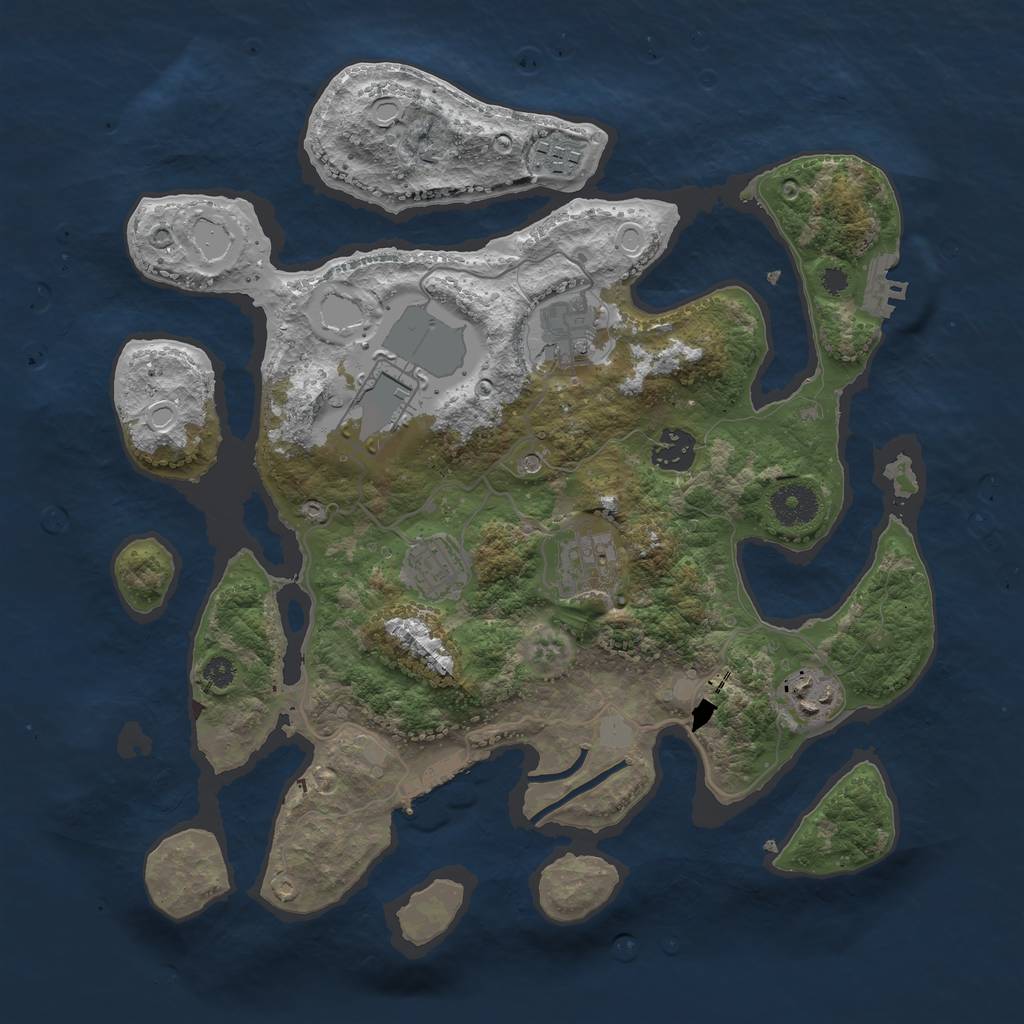 Rust Map: Procedural Map, Size: 3500, Seed: 4365326, 15 Monuments