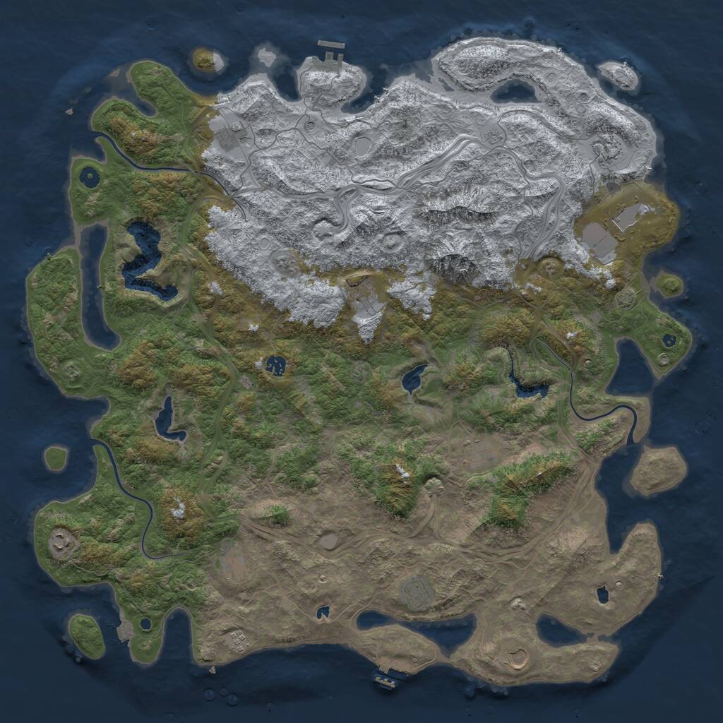 Rust Map: Procedural Map, Size: 5360, Seed: 5400000, 17 Monuments