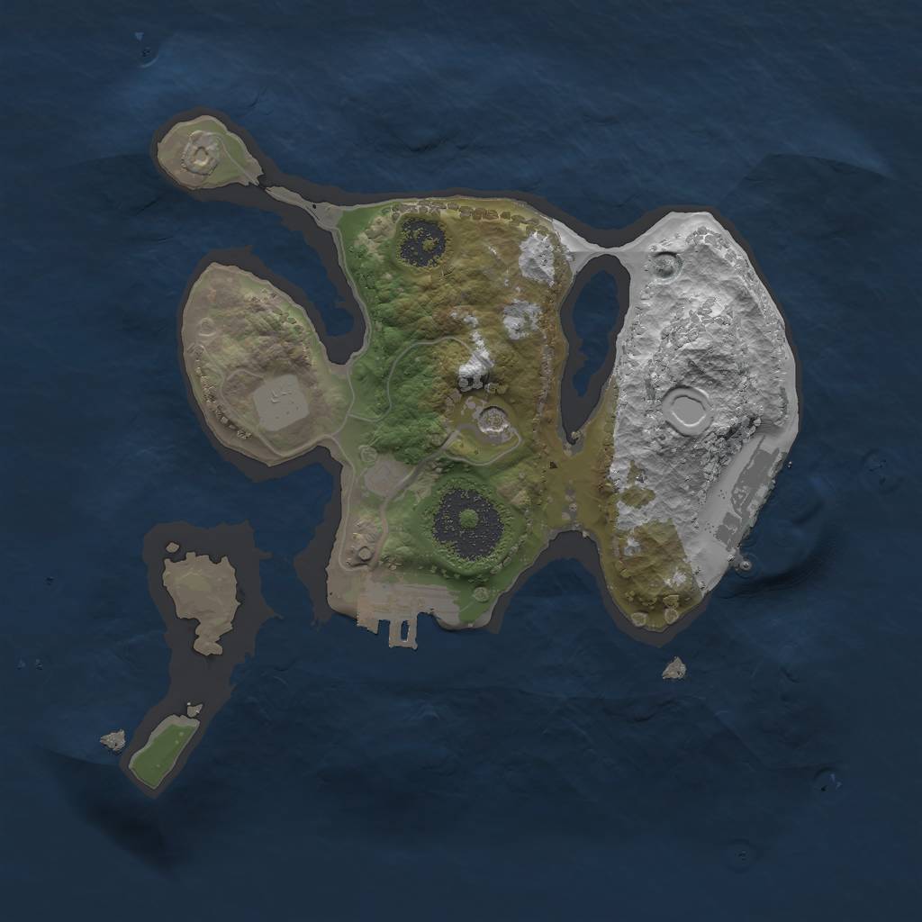 Rust Map: Procedural Map, Size: 2000, Seed: 7645, 8 Monuments