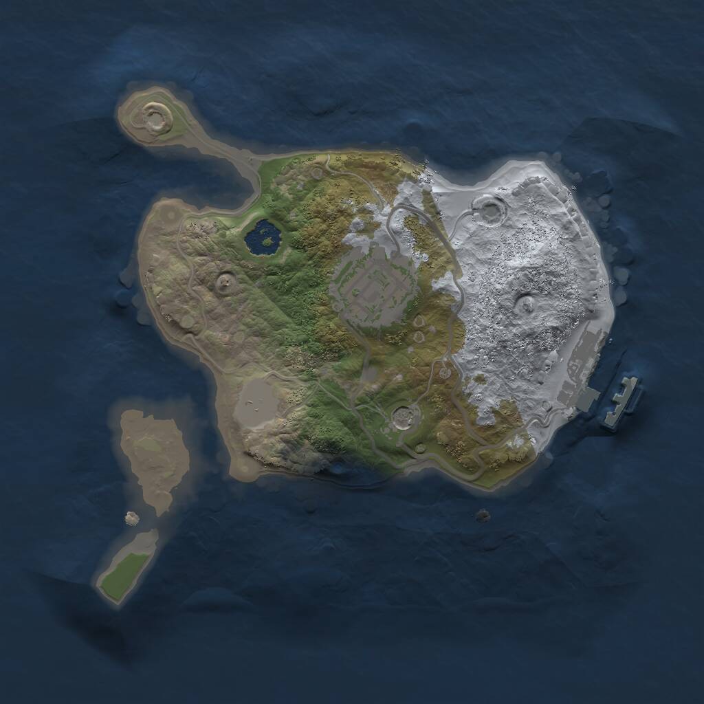 Rust Map: Procedural Map, Size: 2000, Seed: 7645, 4 Monuments
