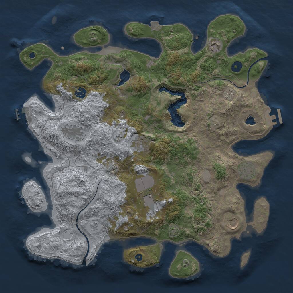 Rust Map: Procedural Map, Size: 4000, Seed: 78913356, 14 Monuments