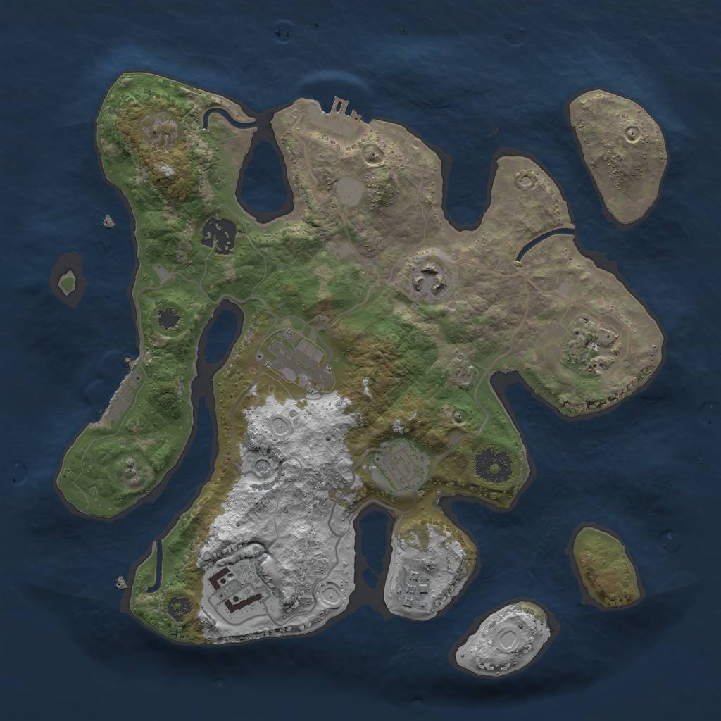 Rust Map: Procedural Map, Size: 3000, Seed: 370603180, 15 Monuments