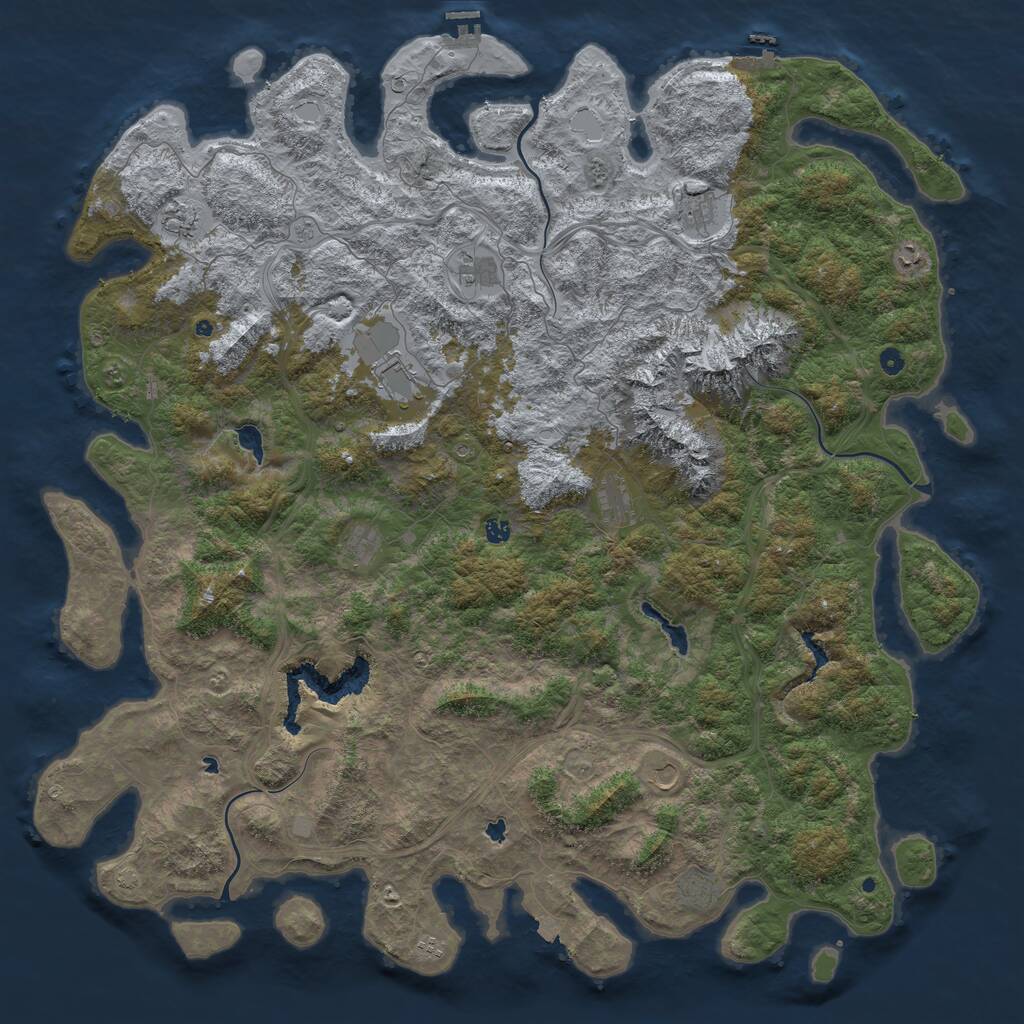 Rust Map: Procedural Map, Size: 6000, Seed: 1663750892, 17 Monuments
