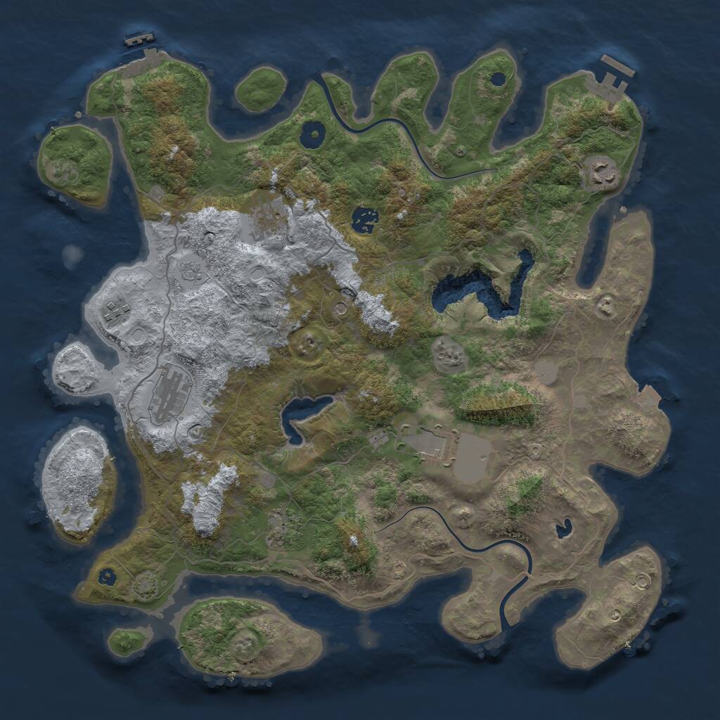 Rust Map: Procedural Map, Size: 4000, Seed: 27502584, 13 Monuments