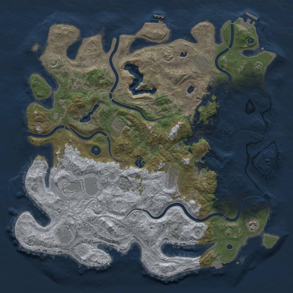 Rust Map: Procedural Map, Size: 4500, Seed: 1698348759, 15 Monuments