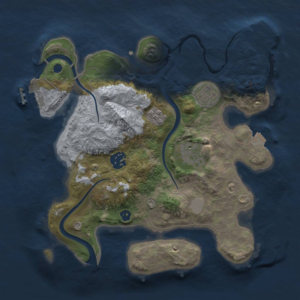Rust Map: Procedural Map, Size: 2750, Seed: 563515823, 7 Monuments