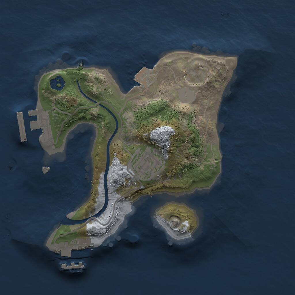 Rust Map: Procedural Map, Size: 2000, Seed: 1146951239, 4 Monuments