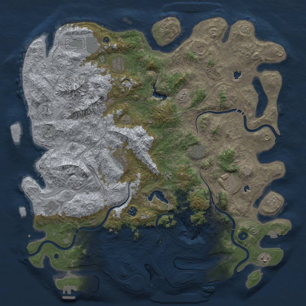 Rust Map: Procedural Map, Size: 5000, Seed: 260, 17 Monuments