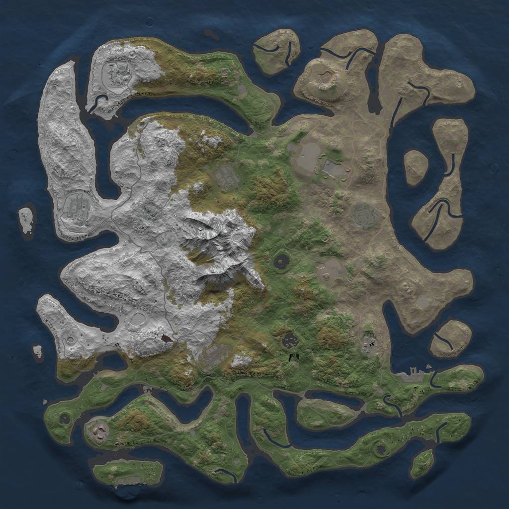 Rust Map: Procedural Map, Size: 5000, Seed: 260, 19 Monuments