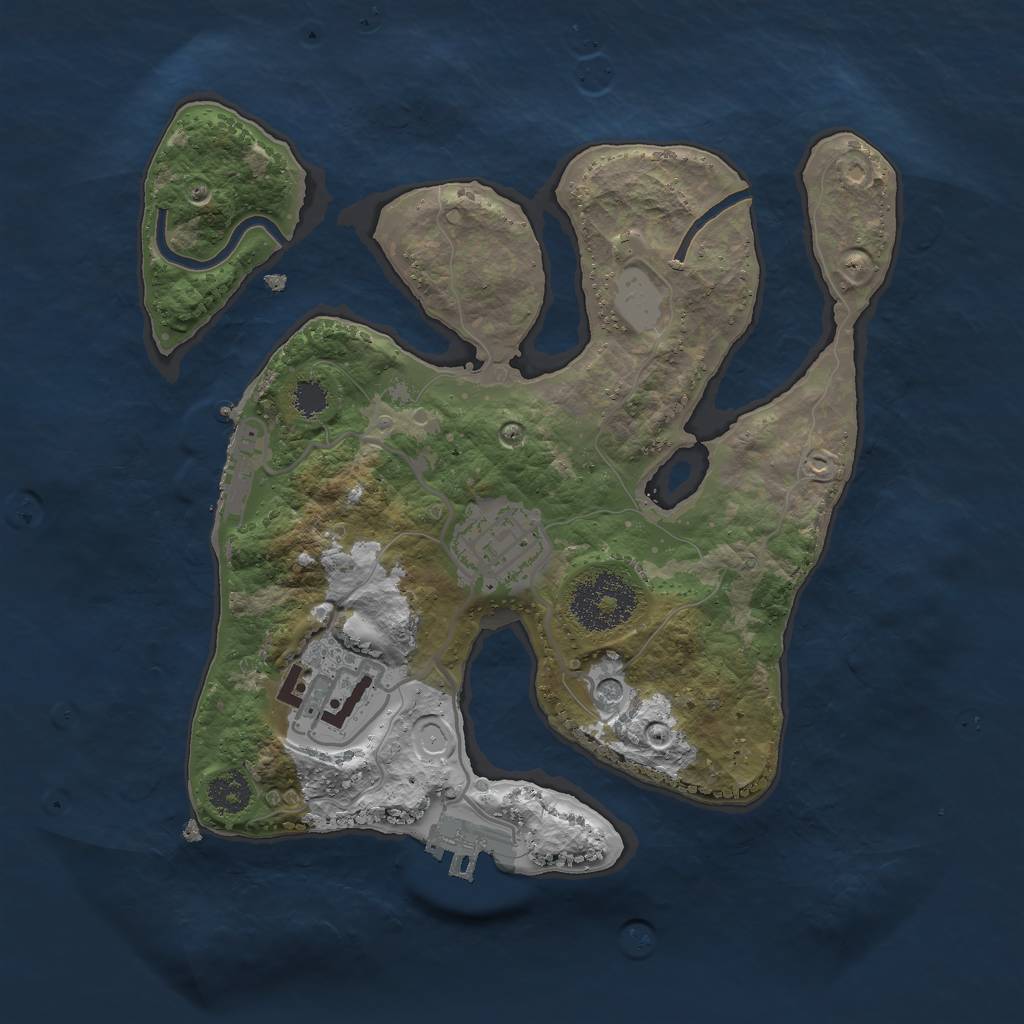 Rust Map: Procedural Map, Size: 2500, Seed: 600848050, 10 Monuments