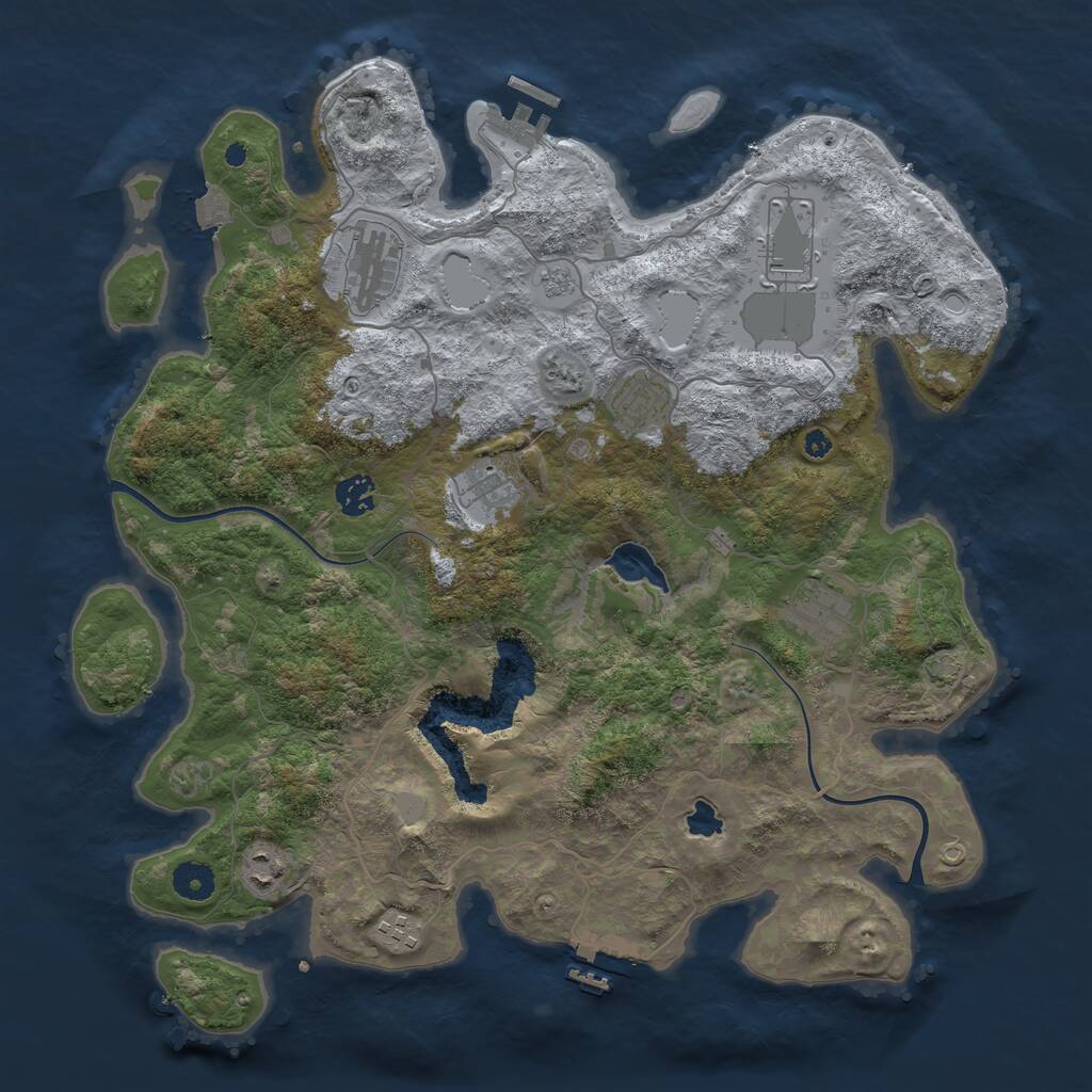 Rust Map: Procedural Map, Size: 4000, Seed: 19574, 13 Monuments