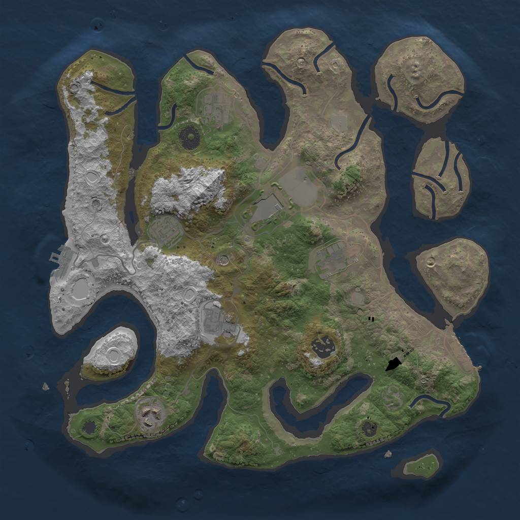 Rust Map: Procedural Map, Size: 3500, Seed: 367288898, 15 Monuments